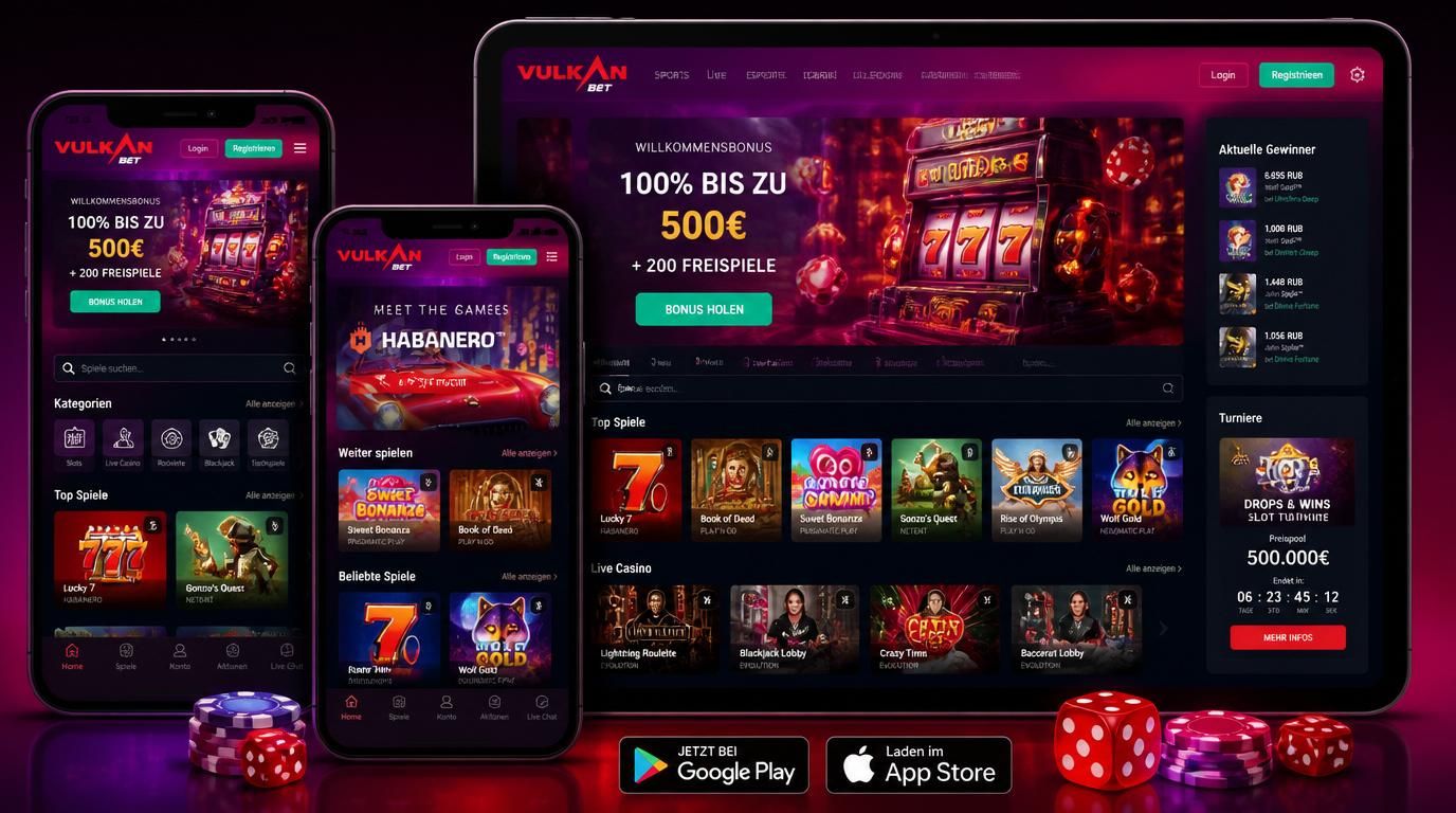 Mobile Ansicht von Casino auf Geräten mit Icons